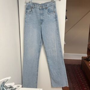Zara Sky Blue Straight Leg Jeans